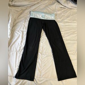 Victoria's Secret Black Yoga Pants with Mint Waistband